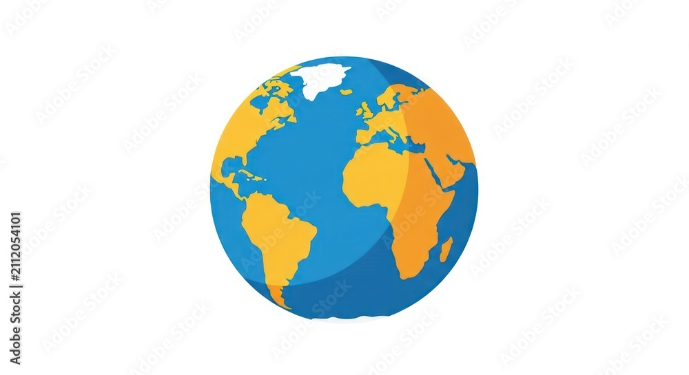 Naklejka premium Globe Earth Planet World Map.