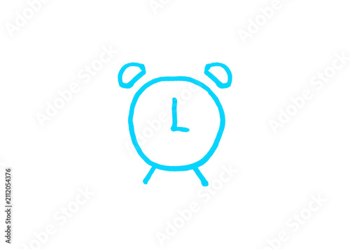 Fotografia Simple hand-drawn line art sketch of a classic alarm clock with minimalist illus