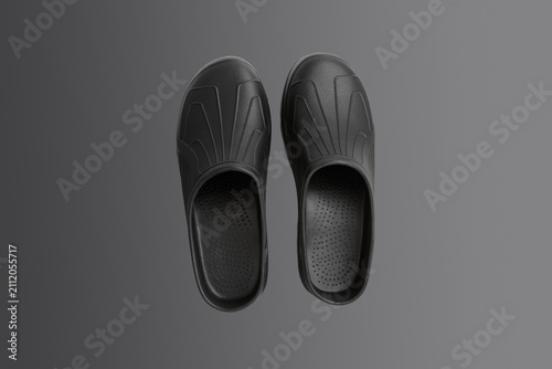 Men's black clogs.