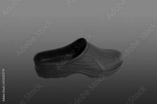 Men's black clogs.