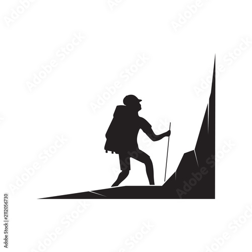 Hiking or climbing logo vector