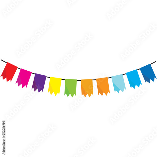 Bunting Flags icon logo vector