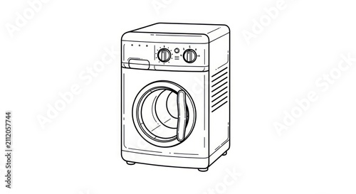 Washing Machine Front View Drawing.