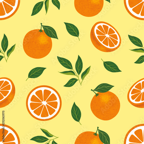 Flat Design Citrus Fruit Seamless Pattern Background