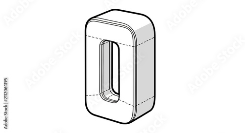 Foto Isometric industrial metal core component outline