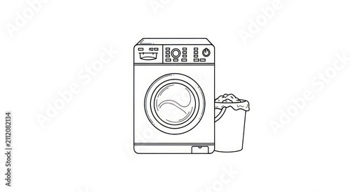 Washing Machine with Detergent Bucket.