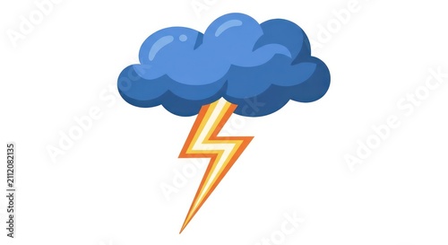 Weather icon stormy cloud lightning.