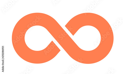 Obraz na płótnie Coral Infinity Symbol Icon Isolated on Transparent Background PNG Endless Loop V