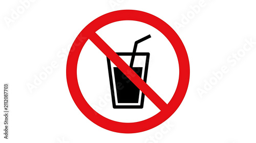 A clear prohibition sign indicating that drinking is not allowed in this area.