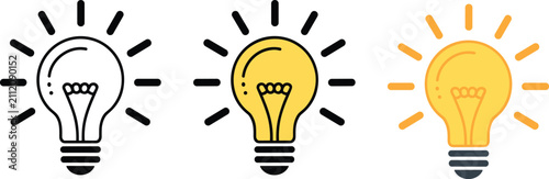 Light Bulb Idea and Innovation Icon Set Collection