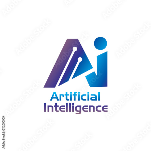 AI Logo Design  Modern Artificial Intelligence Technology Brand Identity Template