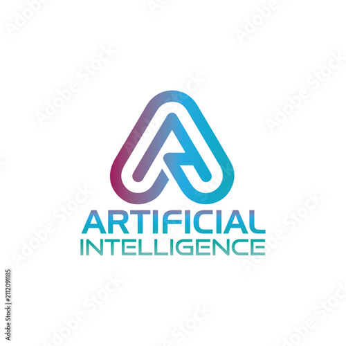 AI Logo Design  Modern Artificial Intelligence Technology Brand Identity Template