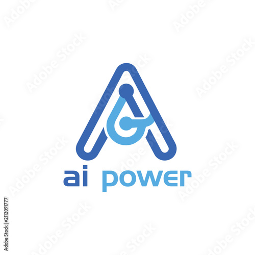 AI Logo Design  Modern Artificial Intelligence Technology Brand Identity Template