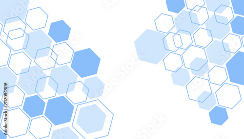 Abstract blue hexagon shape for frame illustration design