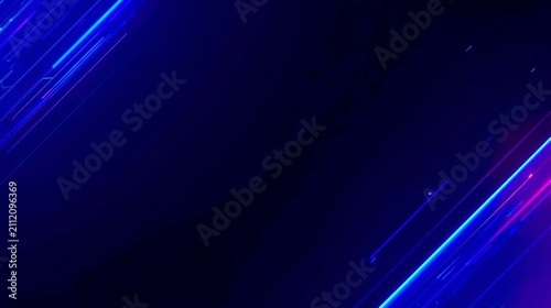 Deep blue gradients pulse with vivid streaks of neon light