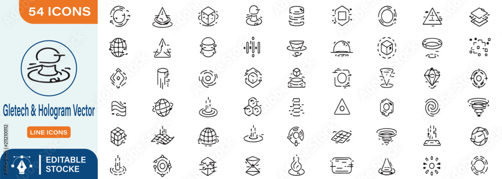 Fototapeta premium Instagram Templates Vector Icons editable Line Art Social Media Pack