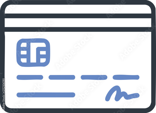 Canvastavla Blue Credit Card Illustration