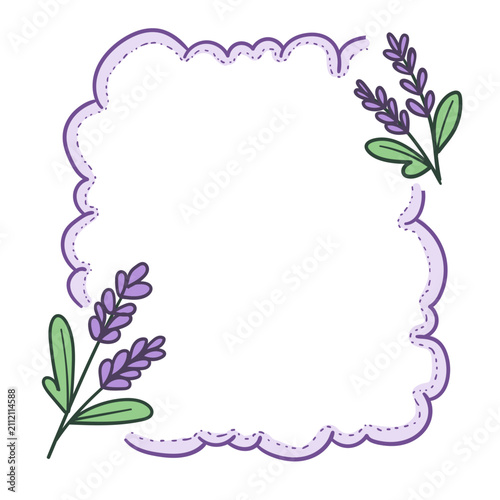 Lavender Frame with Wavy Edges Isolated
