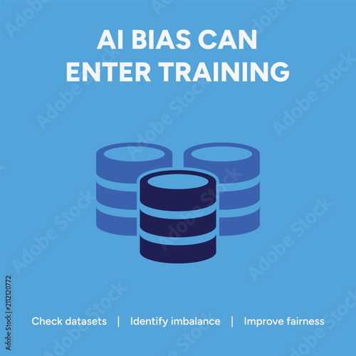 Schilderij op canvas AI bias can enter training concept vector, artificial intelligence data fairness