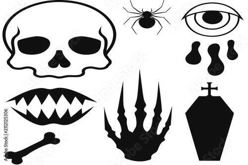 Coloring page line art the Halloween horror black vector