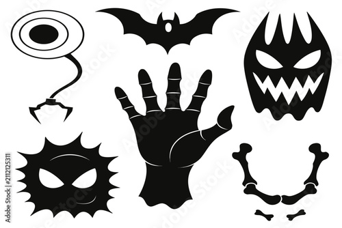 Coloring page line art the Halloween horror black vector