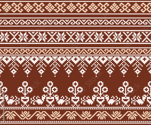 A seamless, all-over geometric pattern designed for fabrics, apparel, backgrounds, and decorative use.