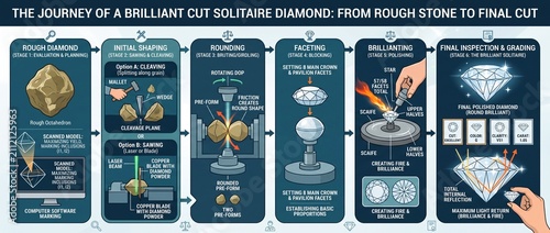 Rough Diamond to Finish Diamond Journey Chart How Diamond Made 