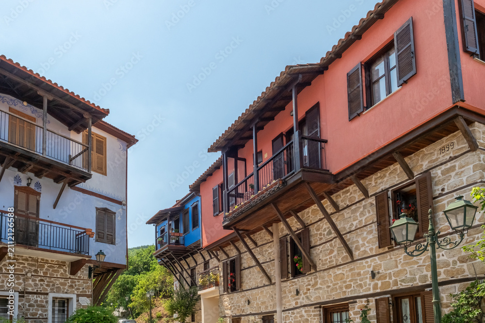 Fototapeta premium Traditional Macedonian Architecture in Arnaia Village, Greece