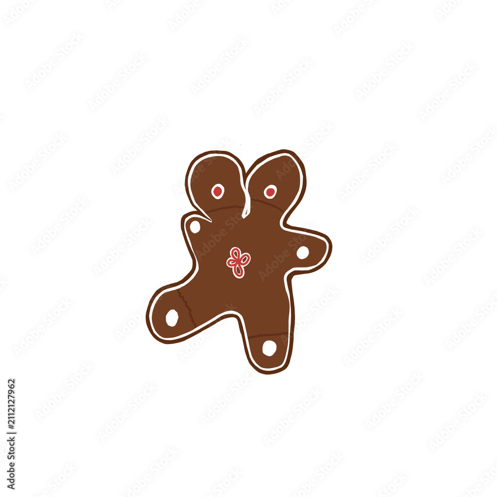 Obraz premium Cute Gingerbread Cookie Christmas Clipart