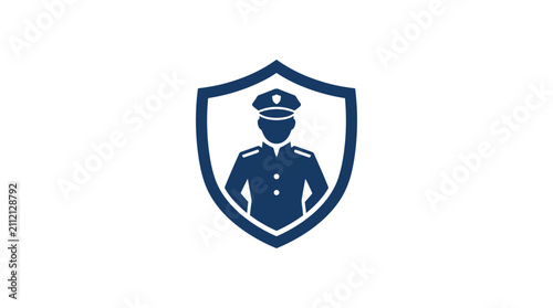 Police Officer Shield Emblem Design.