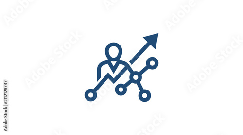 фотографія Person Running with Arrow Upward Trend.
