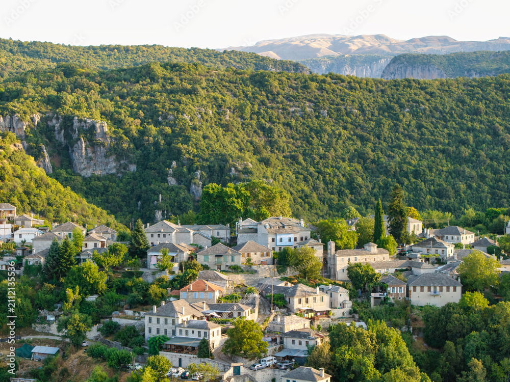 Fototapeta premium Vitsa Village at Dawn, Zagori Region, Epirus, Greece