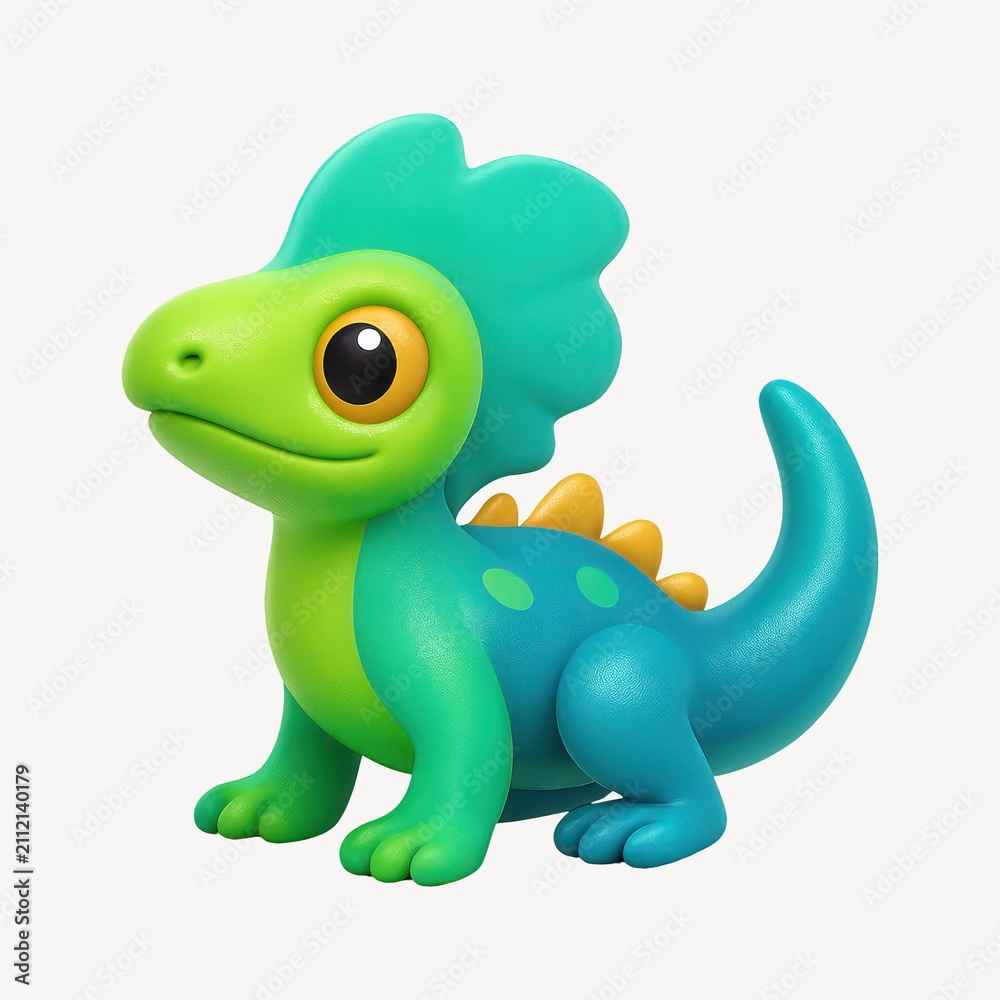 Fototapeta premium Cute cartoon dinosaur illustration.