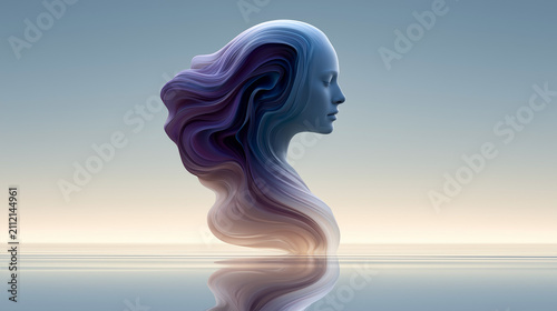 Woman with Colorful Inner Form Representing Identity and Self Expression