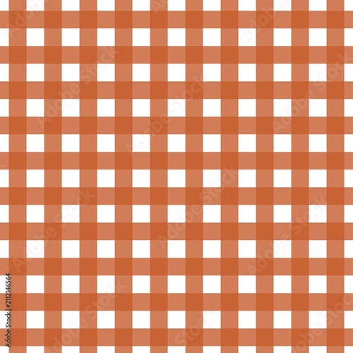 Pumpkin Orange Gingham Seamless Plaid Pattern for Autumn Fabric and Textile