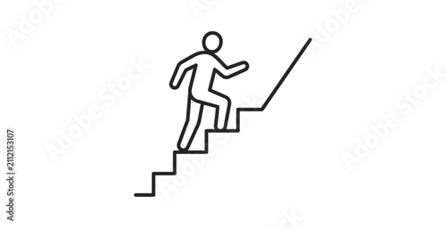Foto Person Climbing Stairs Progress Icon