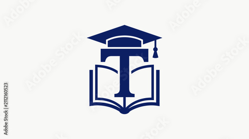 Graduation Cap Icon With Open Book.