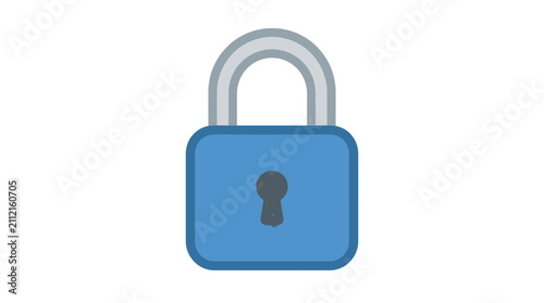 Cuadro en lienzo Blue Padlock with Silver Shackle.