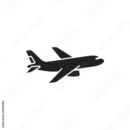 Bild auf Leinwand Airplane silhouette in flight mode.