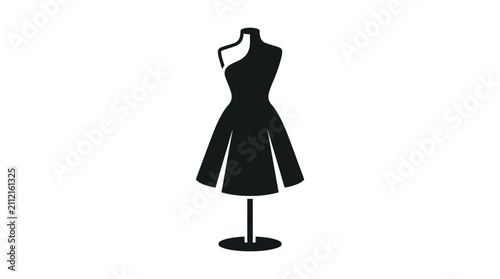 Foto Black dress on mannequin stand.