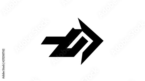 Konstfotografi Black Arrow Pointing Right Symbol.