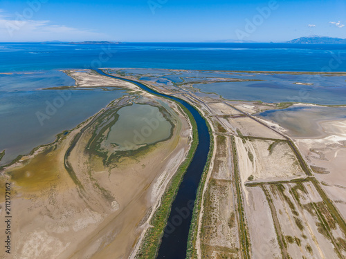Aerial View of the Büyük Menderes River Delta and Coastal Wetlands, Turkey