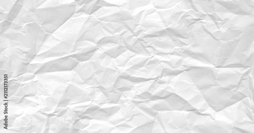 Fototapeta premium Crumpled White Paper Texture Background with Wrinkled Creased Surface