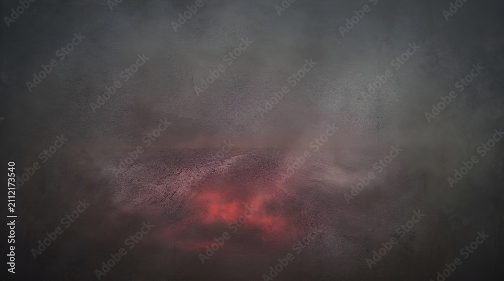 Fototapeta premium Dramatic Dark Fog and Smoke Background with Warm Red Light Rays for Mysterious Scene