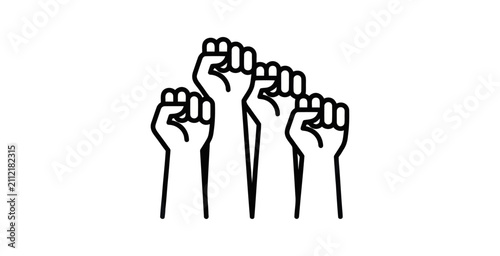 Raised Fists Solidarity Vector Illustration