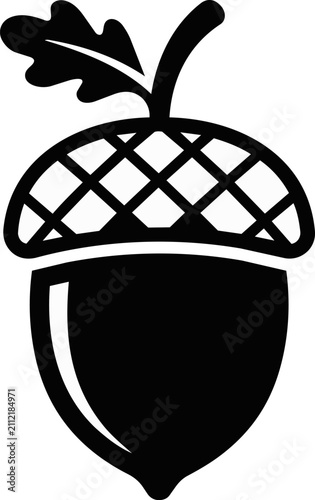 Acorn Icon with Textured Cap Symbolizing Autumn, Nature, Forestry, and Botany Design