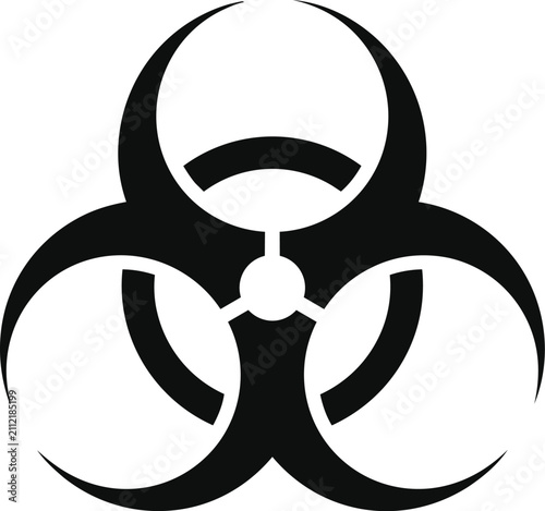 Biohazard Symbol with Minimalist Graphic Design Symbolizing Biological Danger, Science, Medicine, Laboratory, Safety