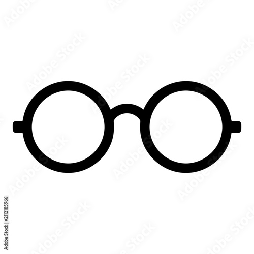 Round glasses line icon for vision and education. Vector illustration.