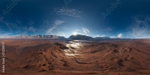 Arid Mountain Planet Landscape Equirectangular Panorama 3D Render