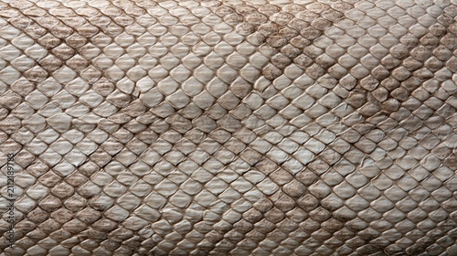 Close up texture of light beige and pale brown snake skin scales